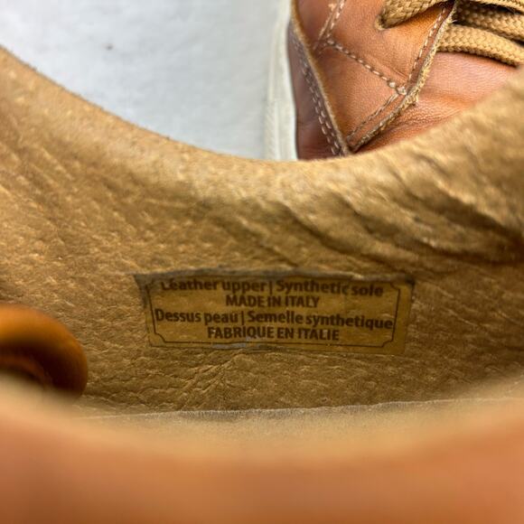 Men's Fashion Sneaker Leather Upper Light Brown 1811 Italy Size 45 (US 10.5) - Picture 7 of 14